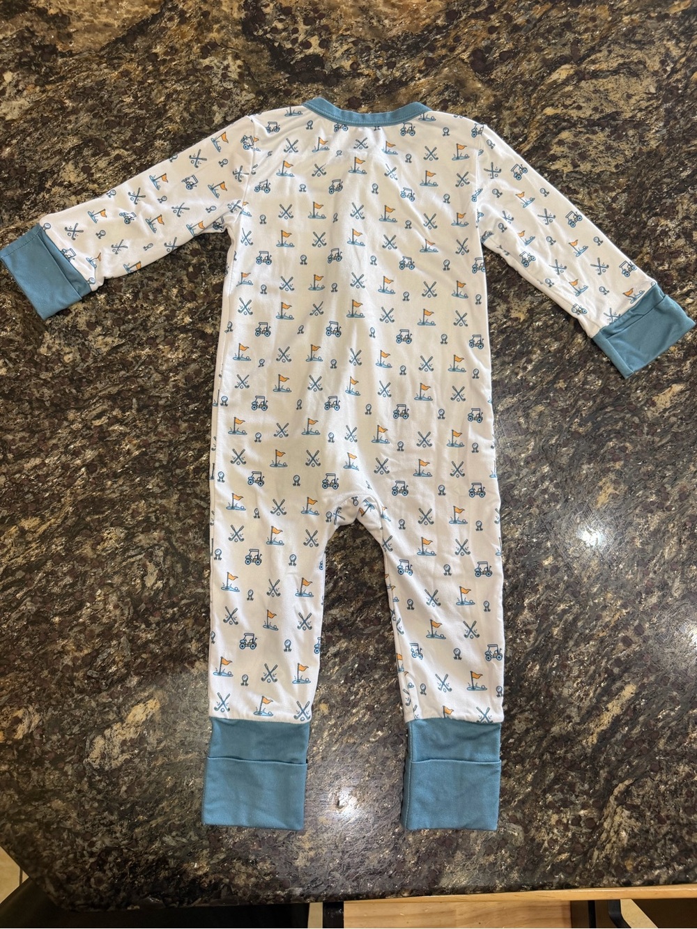Baby Burlebo full zip convertible pajamas 6-12 months - Picture 3 of 3